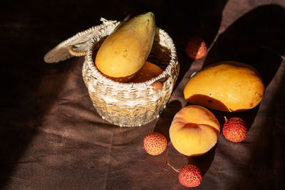 Close-up of fruits on table
