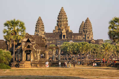 Group of people in temple against building