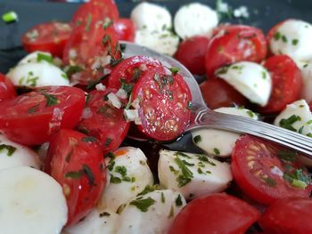 Close-up of strawberries in plate