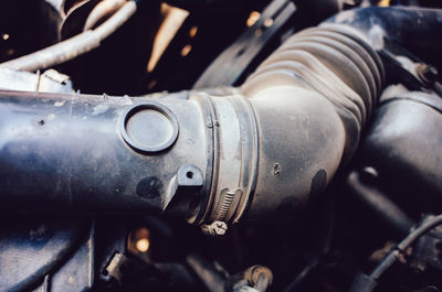 High angle view of old vintage car