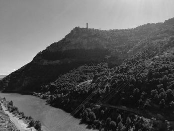 Scenic view of mountains against clear sky