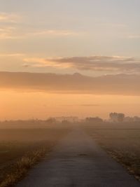 Waning path to mist at dawn