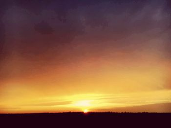 Silhouette of landscape at sunset