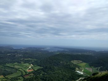 High angle view of landscape against sky