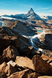 Scenic view of mountains against sky