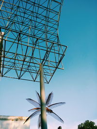 Low angle view of roof against clear blue sky