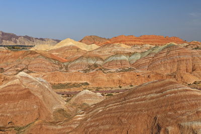 0842 sandstone and siltstone landforms of zhangye-danxia nnal.geological park. zhangye-gansu china.