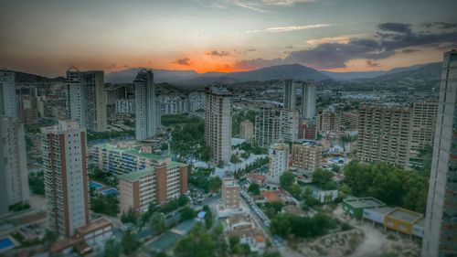 Cityscape at sunset