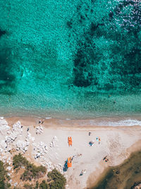 High angle view of beach