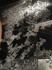 High angle view of bubbles in water