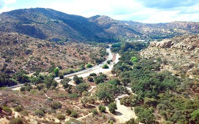 High angle view of landscape against sky