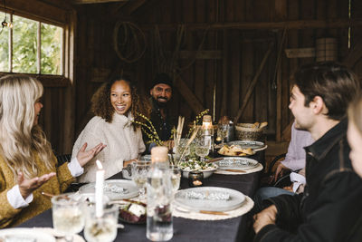 Group of people on table