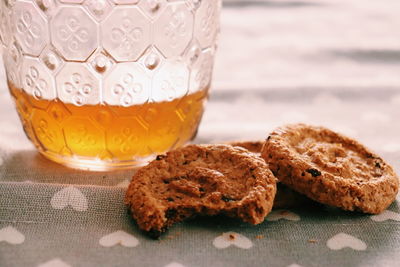 Close-up of cookies on table