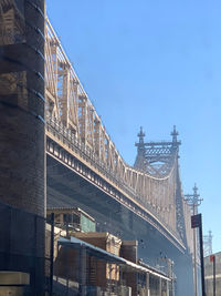 Low angle view of suspension bridge