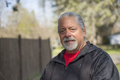 Portrait of senior man with gray hair