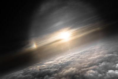 Low angle view of cloudscape against sky during sunset