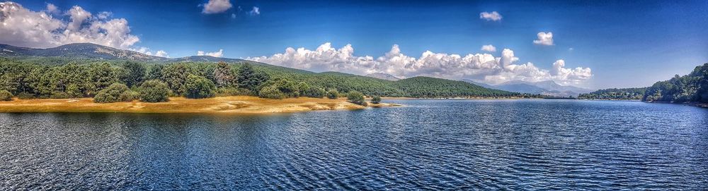 Panoramic view of lake against sky