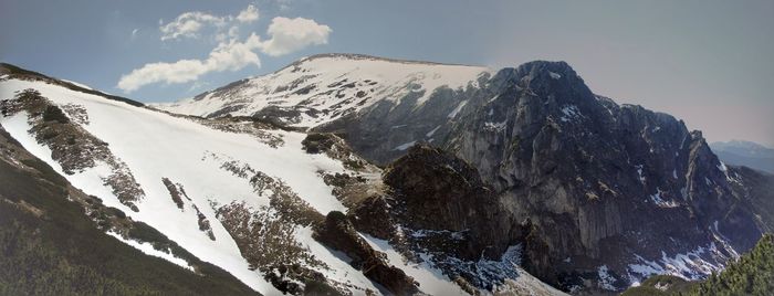 Panoramic view of mountains against sky