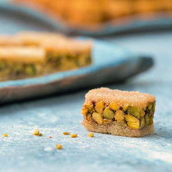 Close-up of food on cutting board
