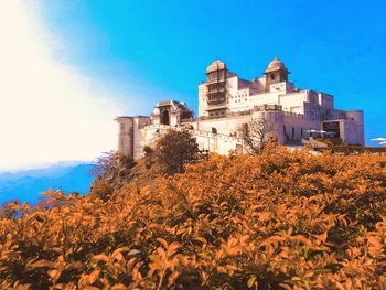 Low angle view of buildings against sky