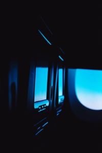 Sunlight falling through window in airplane