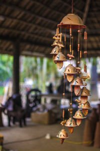 Close-up of wind chime