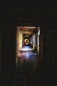 Empty corridor in old building