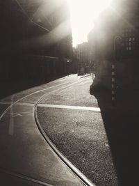 Road passing through city