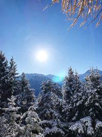 Snowcapped mountains against sky