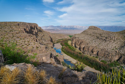 Scenic mountain and desert view in big bend national park, texas