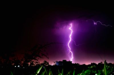 Low angle view of lightning in sky