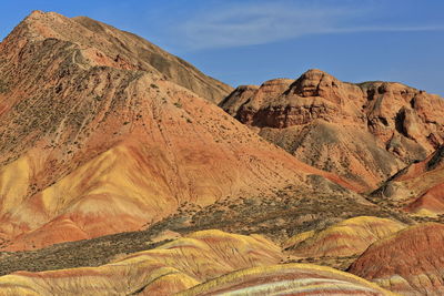 Sandstone and siltstone landforms of zhangye danxia-red cloud nnal.geological park. 0832