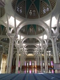 Low angle view of illuminated ceiling