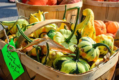 High angle view of vegetables in market