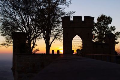 Silhouette of historical building