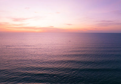 Aerial view sunset sky, nature beautiful light sunset or sunrise over sea