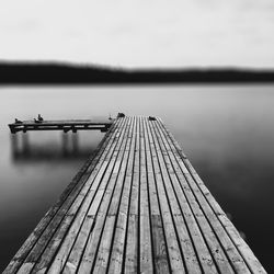 Wooden pier in sea