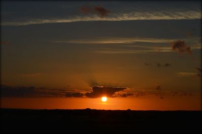 Silhouette of landscape at sunset