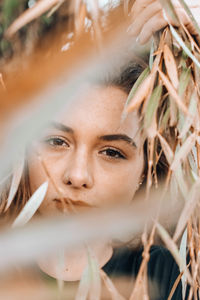 Close-up portrait of young woman