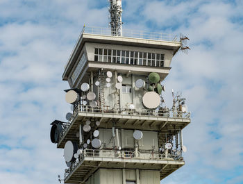 Tv transmiter on klinovec mountain peak 1244m.  ore mountains,  krusne hory  in the czech republic.