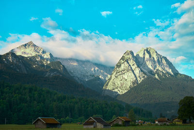 Scenic view of mountains against sky