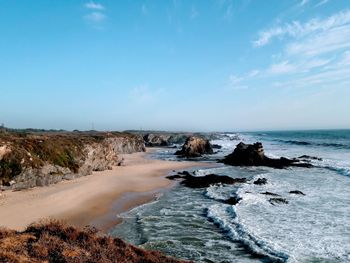 Scenic view of beach against sky