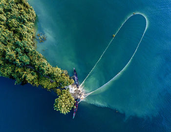 High angle view of sea