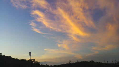 Low angle view of sky at sunset