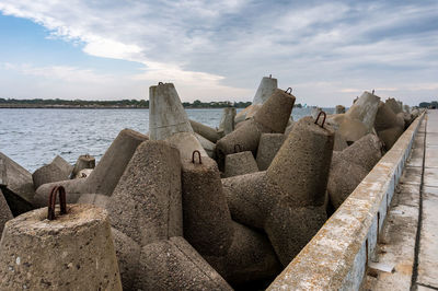 Concrete breakwaters. coastal fortifications