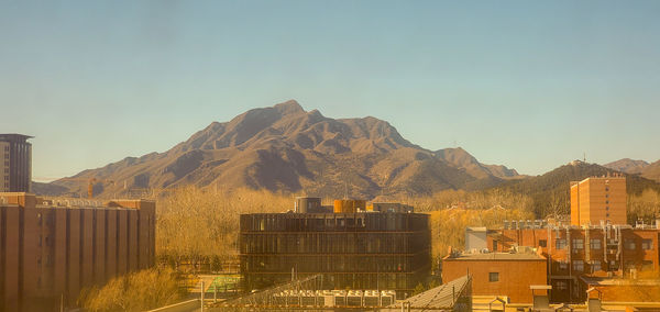 Mountain range around yanqihu campus of university of chinese academy of science.