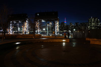 Illuminated cityscape at night