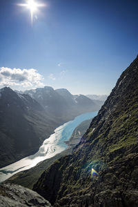 Scenic view of mountains against sky