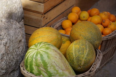 Close-up of apples in container
