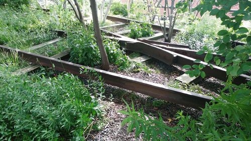 Close-up of railroad track